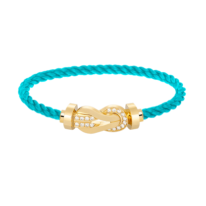 [Glow Muse]CHANCE LARGE 8 FIGURE BUCKLE HALF DIAMOND BRACELET GOLD