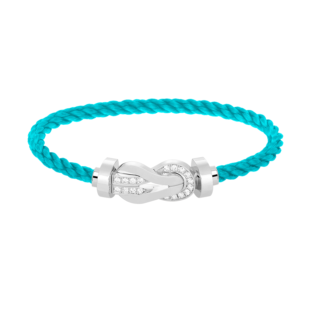 [Glow Muse]CHANCE LARGE 8 FIGURE BUCKLE HALF DIAMOND BRACELET SILVER