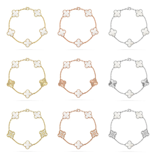 [⭐Glow Muse]CLOVER WHITE PEARL MOP 5 MOTIF BRACELET COLLECTION