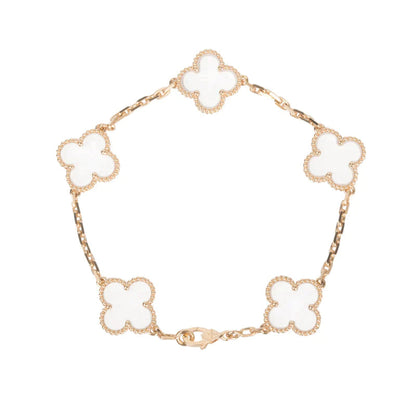 [Glow Muse]CLOVER 5 MOTIF ROCK CRYSTAL BRACELET