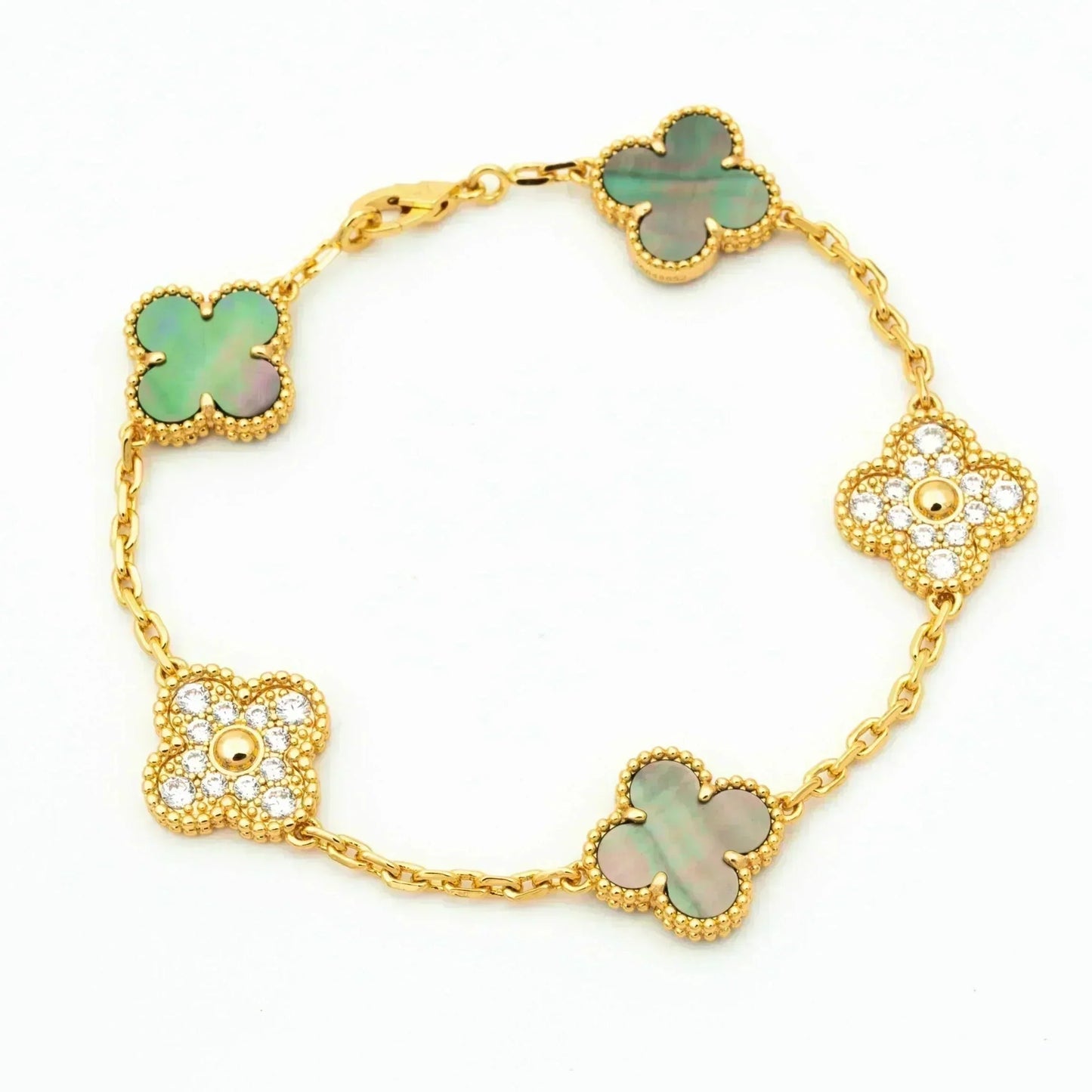 [⭐Glow Muse] CLOVER 5 MOTIF GRAY MOP BRACELET COLLECTION