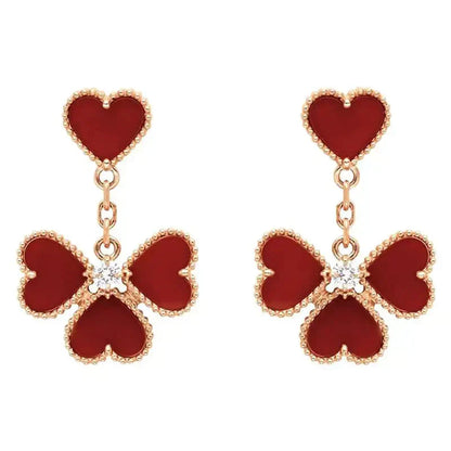 [Glow Muse]SWEET CLOVER CARNELIAN EARRINGS