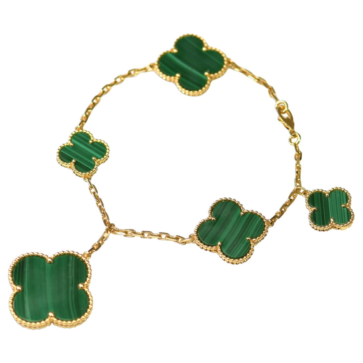 [Glow Muse]MAGIC CLOVER MALACHITE GOLD BRACELET 5 MOTIFS