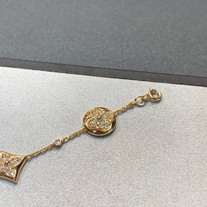 [Glow Muse]STAR AND SUN 4 MOTIFS GOLD DIAMONDS BRACELET