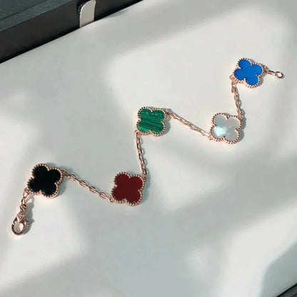 [Glow Muse]CLOVER 5 MOTIFS MULTICOLOR BRACELET