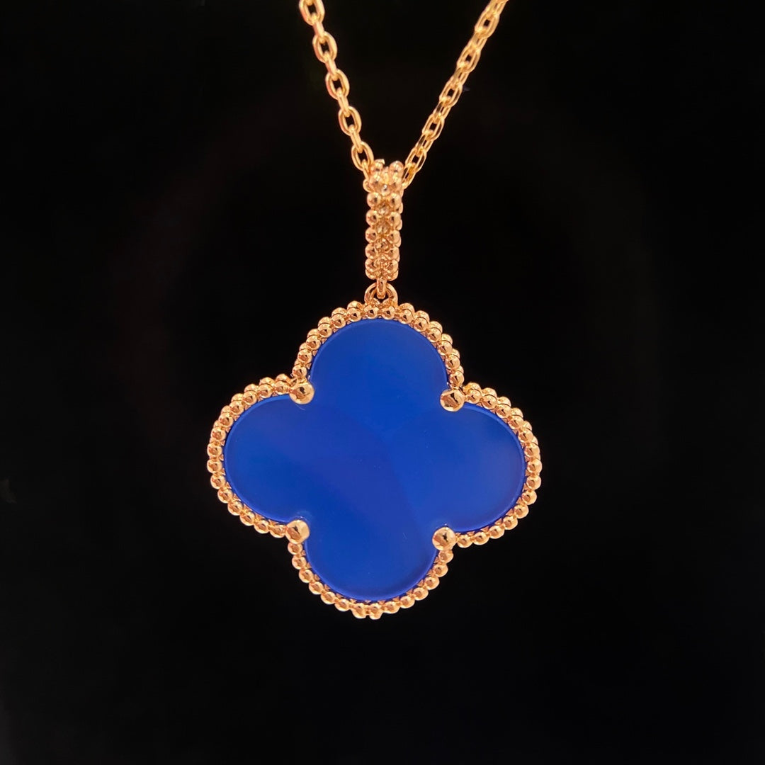 [Glow Muse]CLOVER 25MM NECKLACE TURQUOISE ROSE GOLD