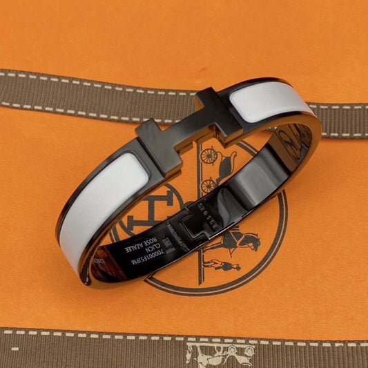 [Glow Muse]H BRACELET 12MM BLACK WHITE CERAMIC