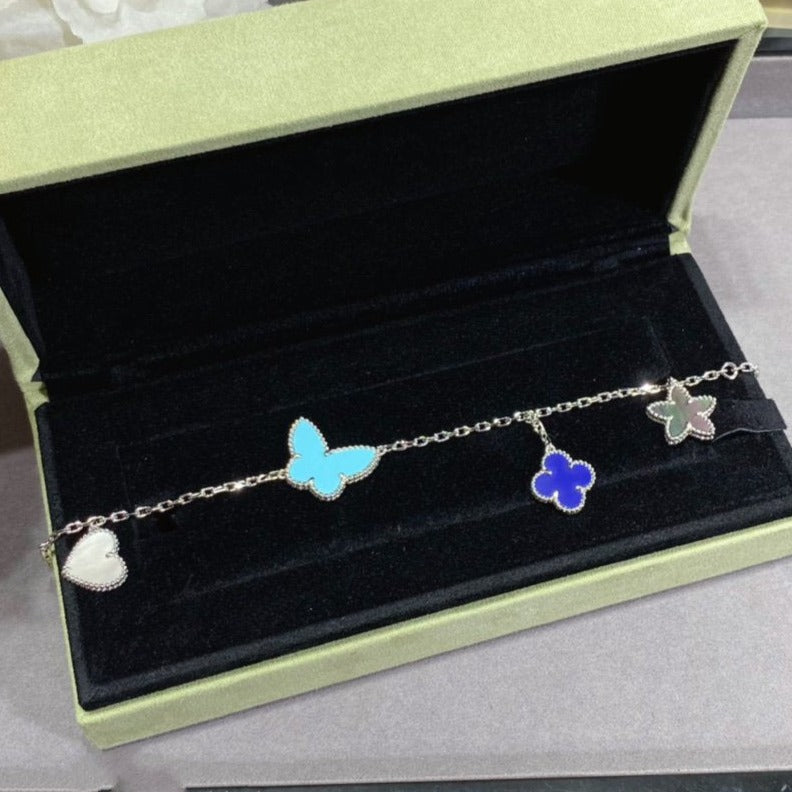 [Glow Muse]LUCKY SPRING SILVER BRACELET 4 MOTIF
