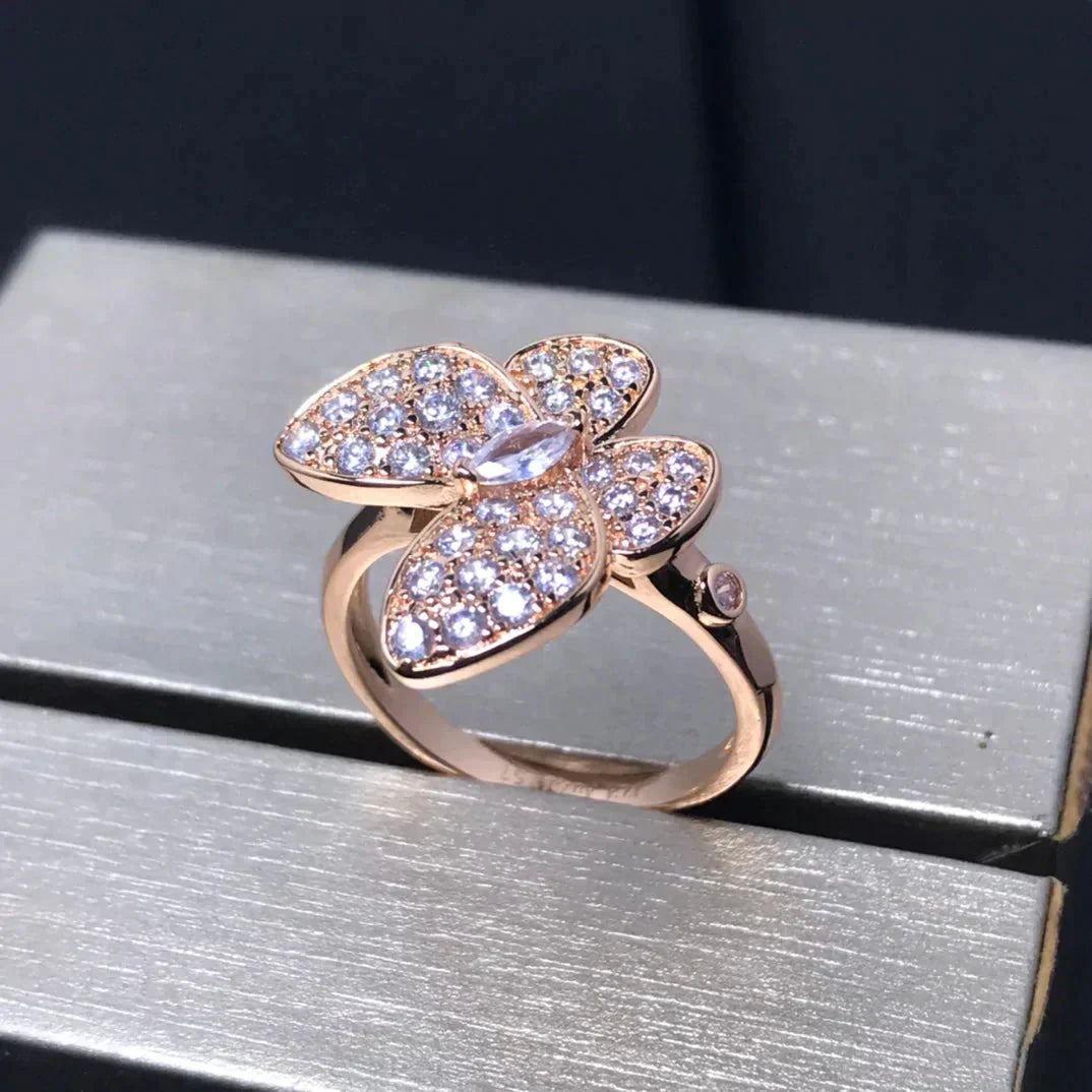 [Glow Muse]BUTTERFLY PINK GOLD DIAMOND RING