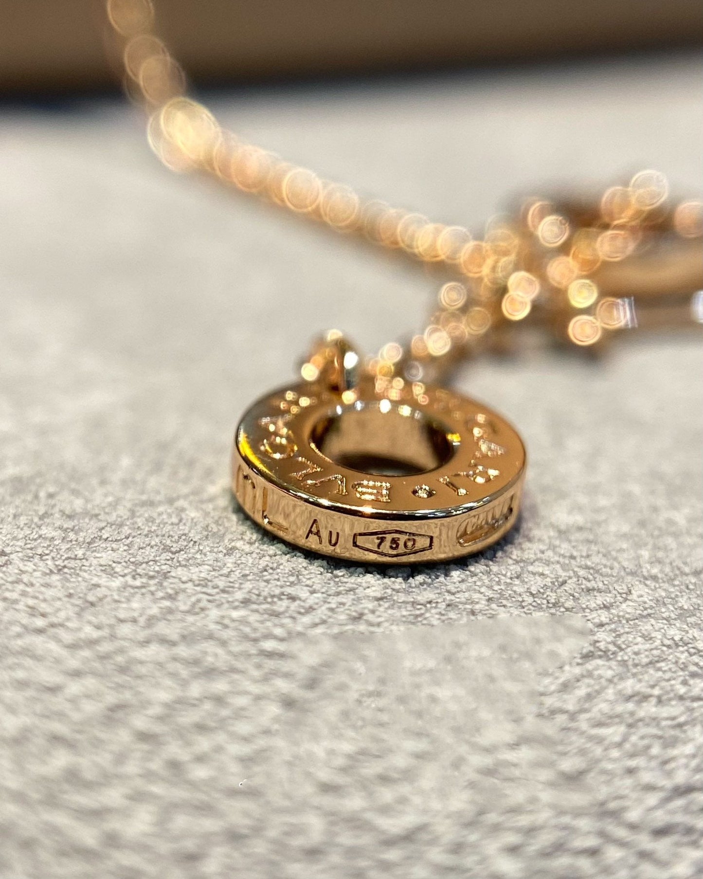 [Glow Muse]DREAM MOP DIAMOND PAVED PINK GOLD NECKLACE