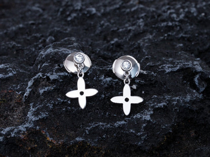 [Glow Muse]VIDYLLE SILVER DIAMOND MINI DROP EARRINGS