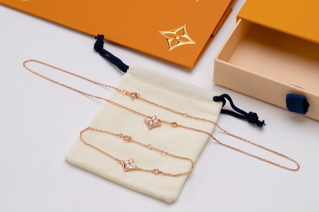 [Glow Muse]STAR PINK MOP 1 DIAMOND PINK GOLD NECKLACE