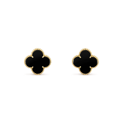 [Glow Muse]CLOVER MEDIUM 1 MOTIFS  ONYX STUD EARRINGS