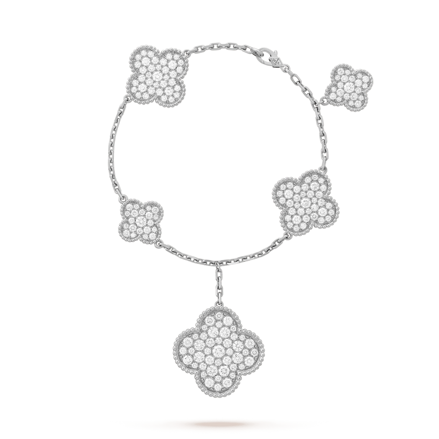 [Glow Muse]CLOVER 6 MOTIFS SILVER DIAMOND BRACELET