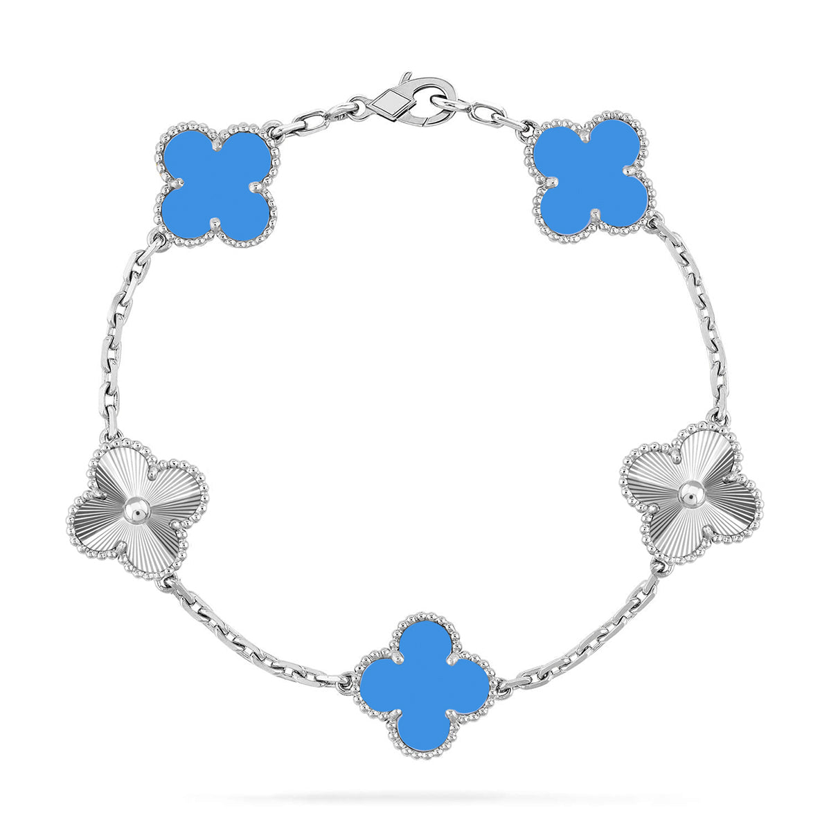 [⭐Glow Muse] CLOVER 5 MOTIF BLUE AGATE BRACELET COLLECTION