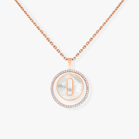 [Glow Muse]Demo MOVE 1 DIAMOND WHITE MOTHER OF PEARL PINK GOLD DIAMOND NECKLACE