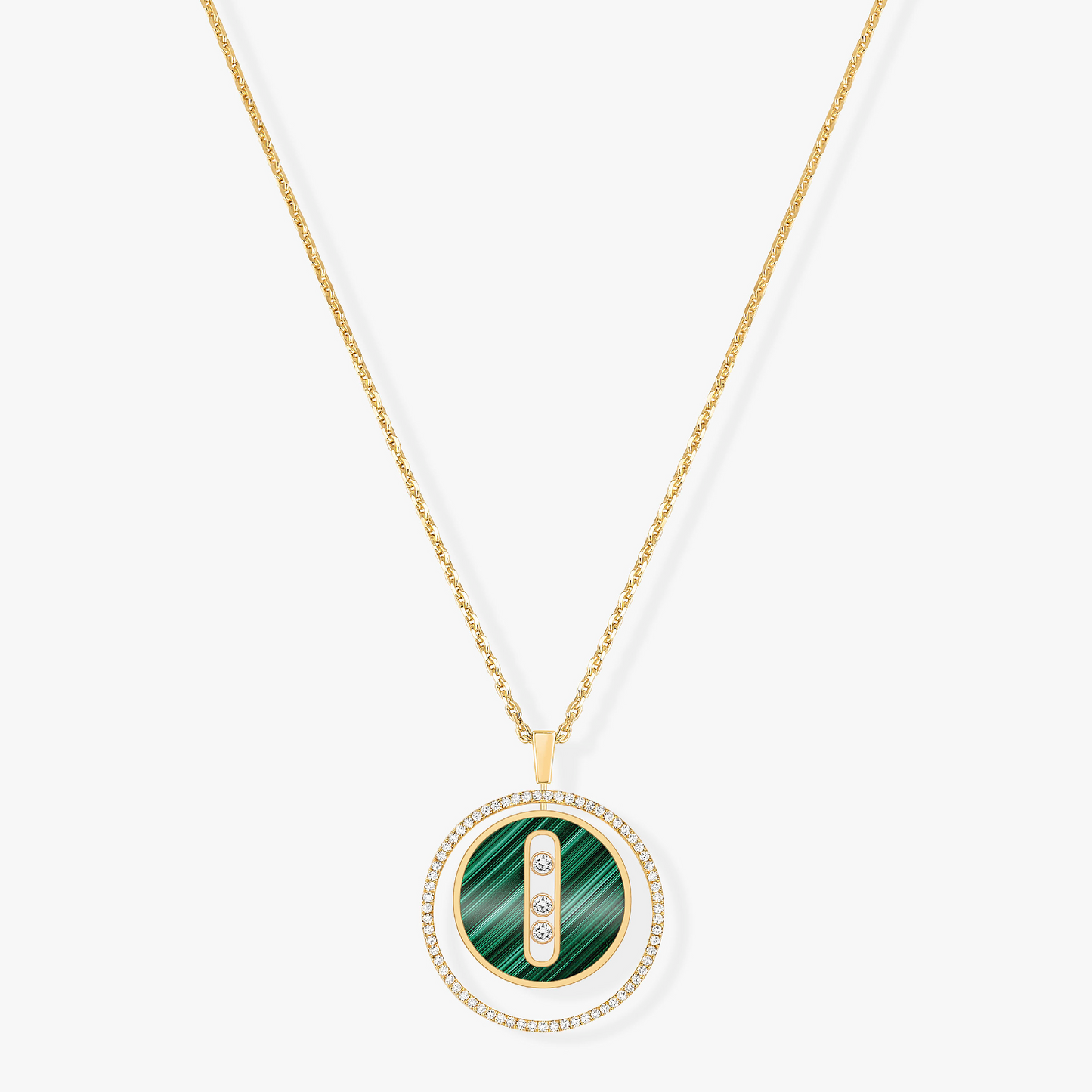 [Glow Muse]Demo MOVE 3 DIAMOND MALACHITE GOLD DIAMOND NECKLACE