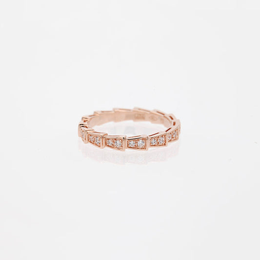 [Glow Muse]SERPENTI RING PINK GOLD DIAMOND PAVED 3MM