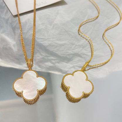 [Glow Muse]CLOVER 25MM MOP LARGE PENDANT NECKLACE