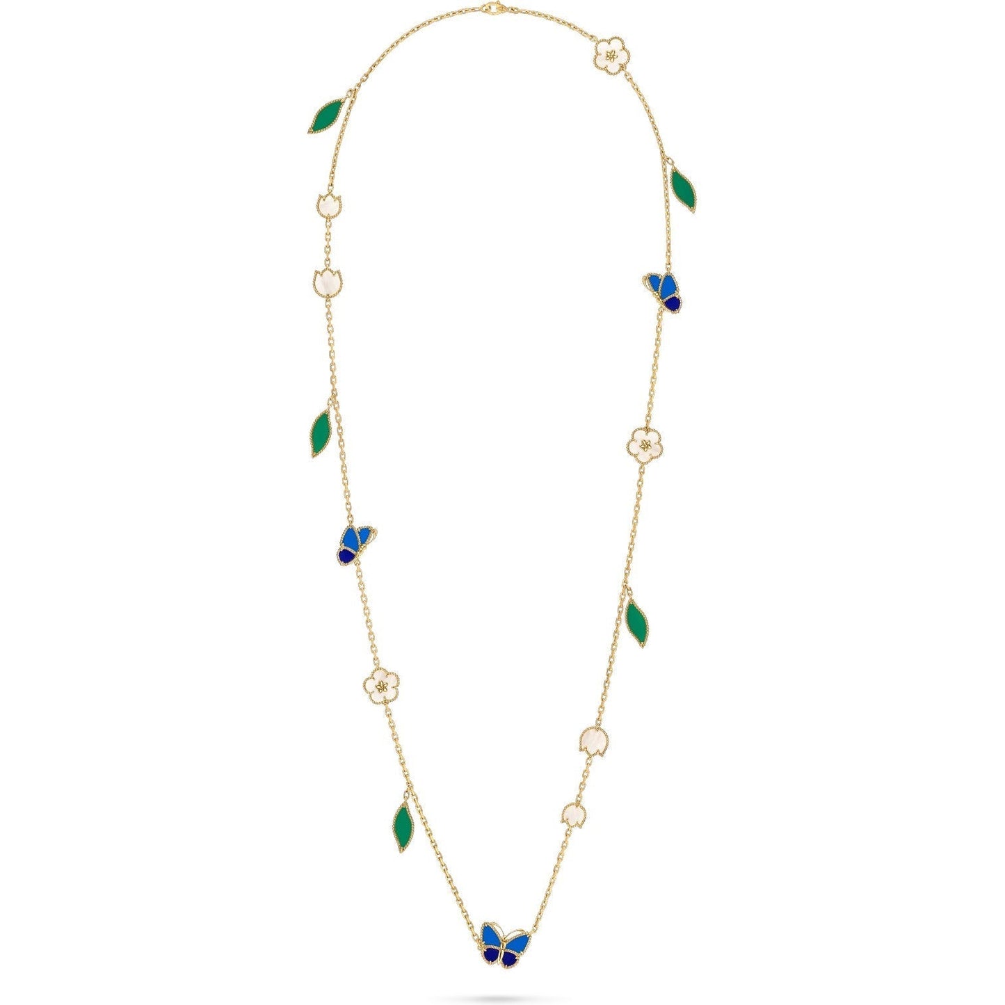 [Glow Muse]LUCKY SPRING BUTTERFLY 15 FLOWER NECKLACE
