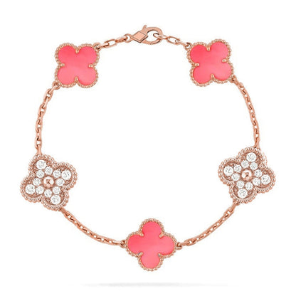 [⭐Glow Muse] CLOVER 5 MOTIFS  PINK MOP BRACELET COLLECTION