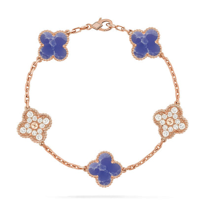 [⭐Glow Muse]CLOVER 5 MOTIF BLUE VEINS BRACELET COLLECTION