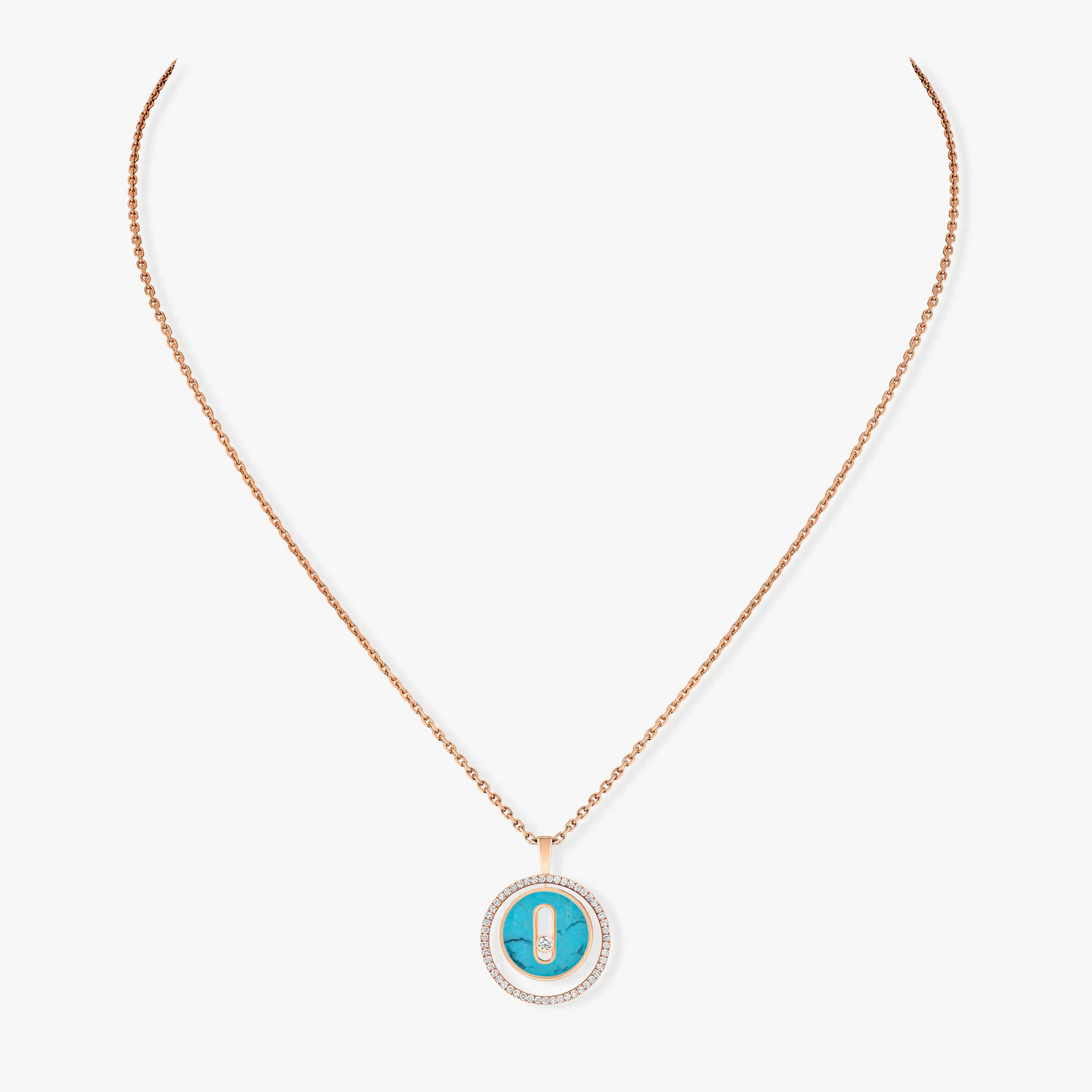 [Glow Muse]Demo MOVE 1 DIAMOND TURQUOISE PINK GOLD DIAMOND NECKLACE