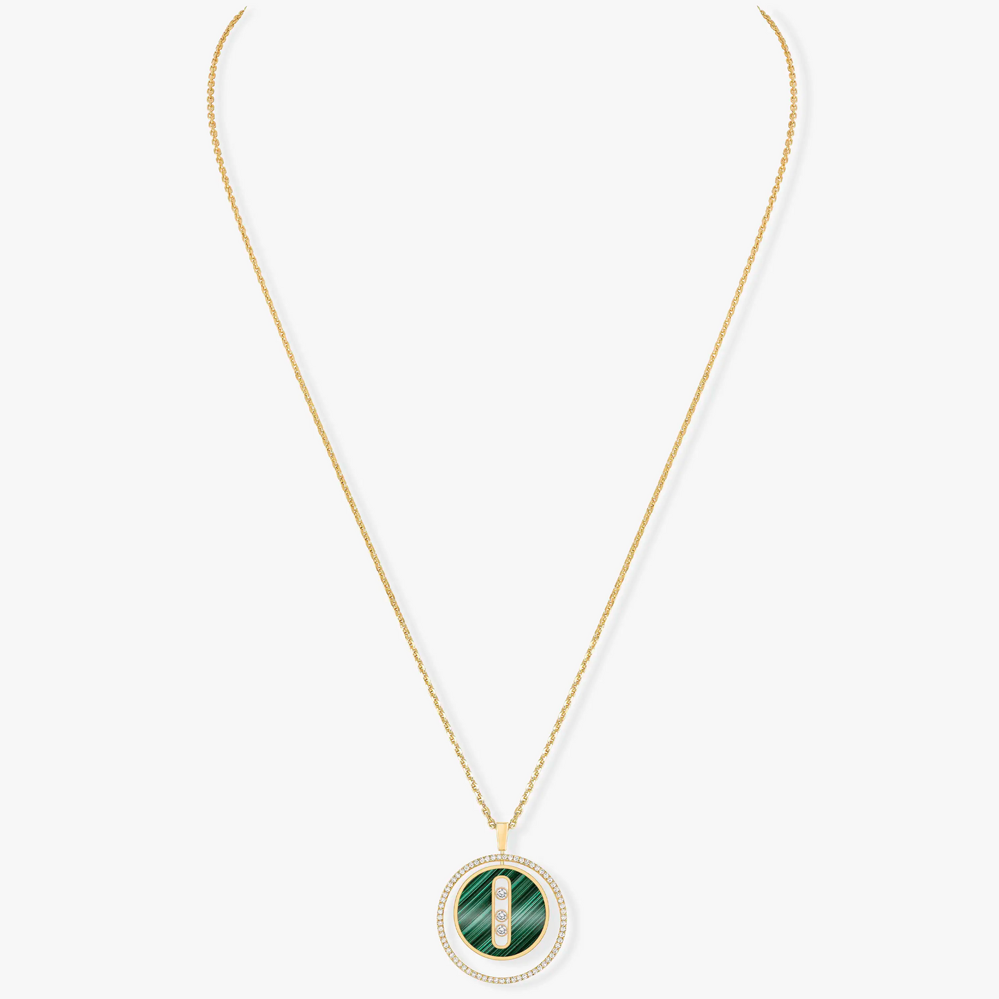 [Glow Muse]Demo MOVE 3 DIAMOND MALACHITE GOLD DIAMOND NECKLACE