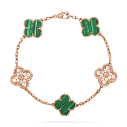 [⭐Glow Muse] CLOVER 5 MOTIF MALACHITE BRACELET COLLECTION