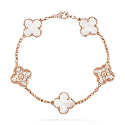 [⭐Glow Muse]CLOVER WHITE PEARL MOP 5 MOTIF BRACELET COLLECTION