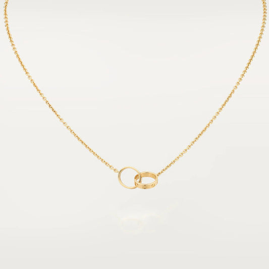[Glow Muse]LOVE NECKLACE DOUBLE RING GOLD