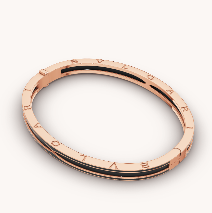 [Glow Muse]ZERO 1 PINK GOLD WITH MATTE BLACK CERAMIC BRACELET