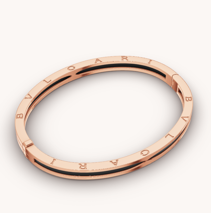 [Glow Muse]ZERO 1 PINK GOLD WITH BLACK CERAMIC BRACELET
