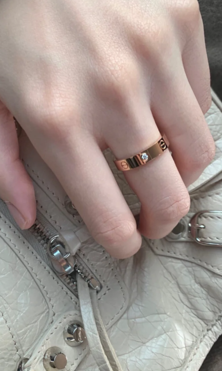 [Glow Muse]LOVE RING 4MM 1 DIAMOND