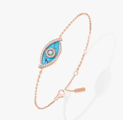 [Glow Muse]MS LUCKY EYE TURQUOISE ROSE GOLD BRACELET