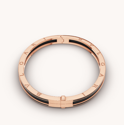 [Glow Muse]ZERO 1 PINK GOLD WITH MATTE BLACK CERAMIC BRACELET