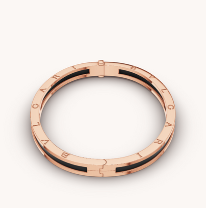 [Glow Muse]ZERO 1 PINK GOLD WITH BLACK CERAMIC BRACELET