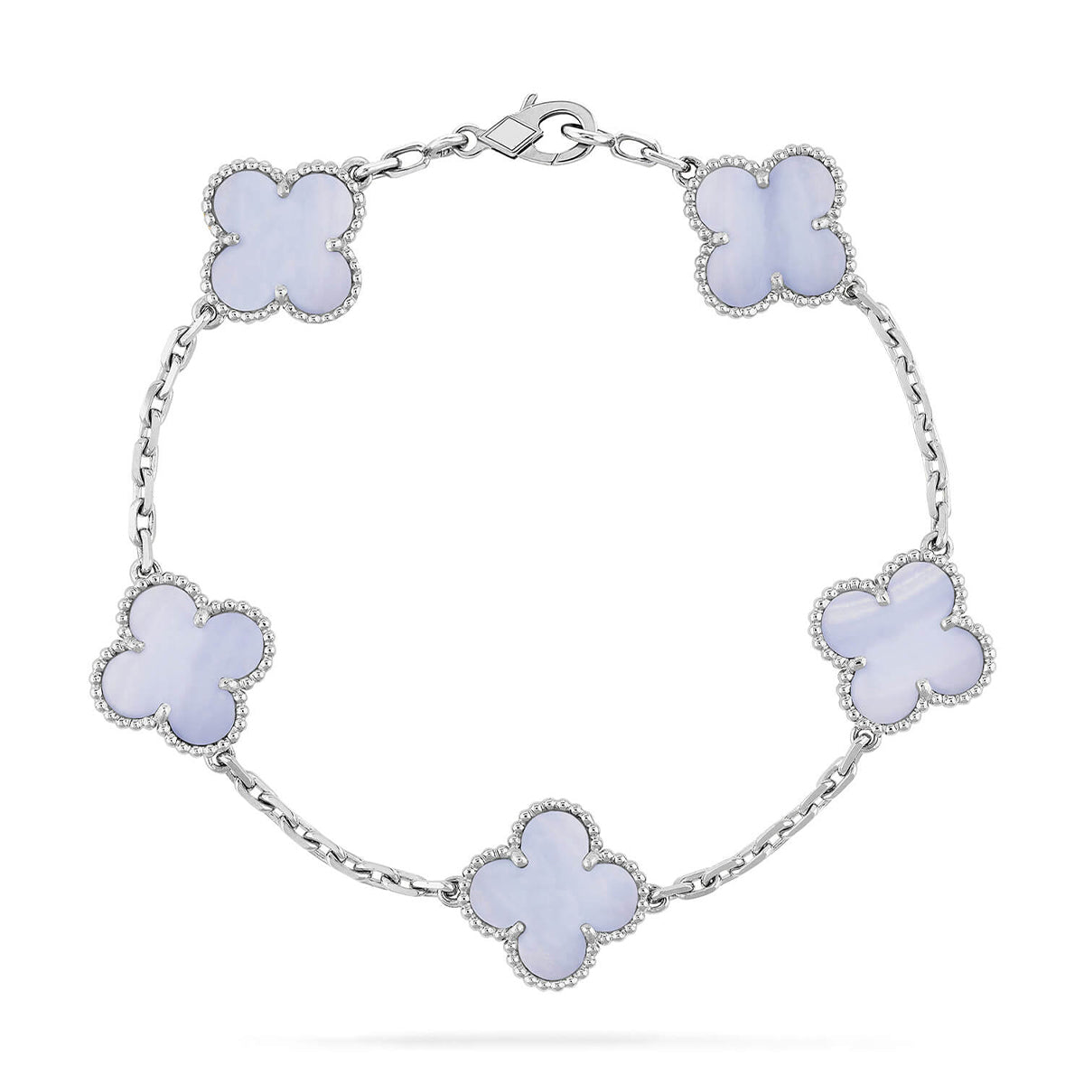 [⭐Glow Muse] CLOVER 5 MOTIF PURPLE CHALCEDONY BRACELET COLLECTION