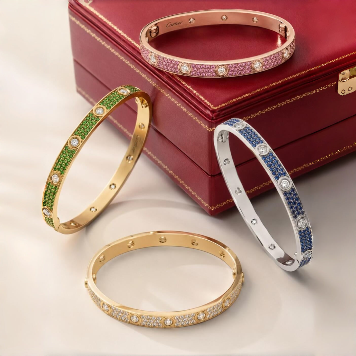 [Pre-sale]2026 PAVE GEMSTONE LOVE BRACELET 6.1MM 10 DIAMONDS