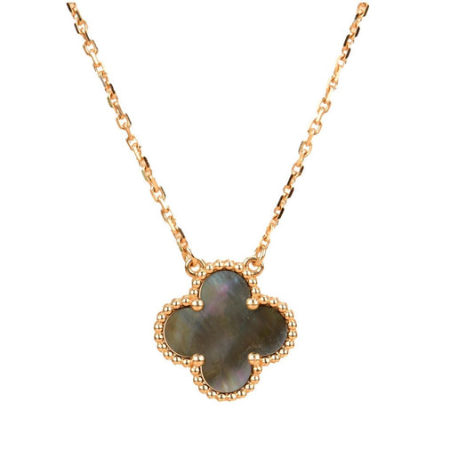 [Glow Muse]CLOVER 15MM  GRAY MOTHER OF PEARL NECKLACE
