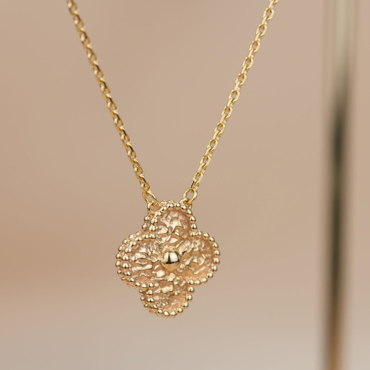 [Glow Muse]CLOVER 15MM  BRONZING NECKLACE