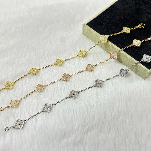 [Glow Muse]CLOVER 6 MOTIF DIAMOND BRACELET