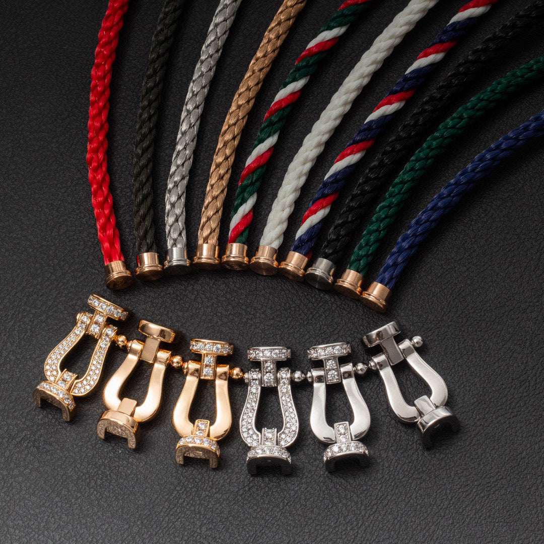 [Glow Muse]FORCE LARGE HORSESHOE FULL DIAMOND BRACELET ROSE GOLD