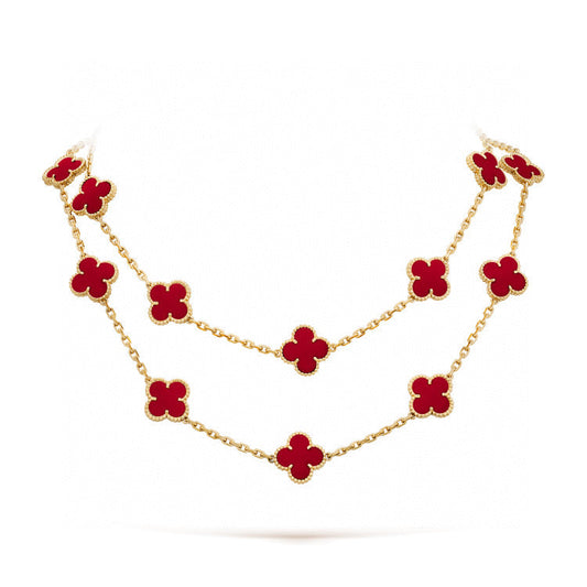 [Glow Muse]CLOVER 20 MOTIFS CARNELIAN NECKLACE