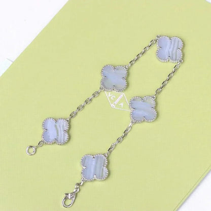 [⭐Glow Muse] CLOVER 5 MOTIF PURPLE CHALCEDONY BRACELET COLLECTION