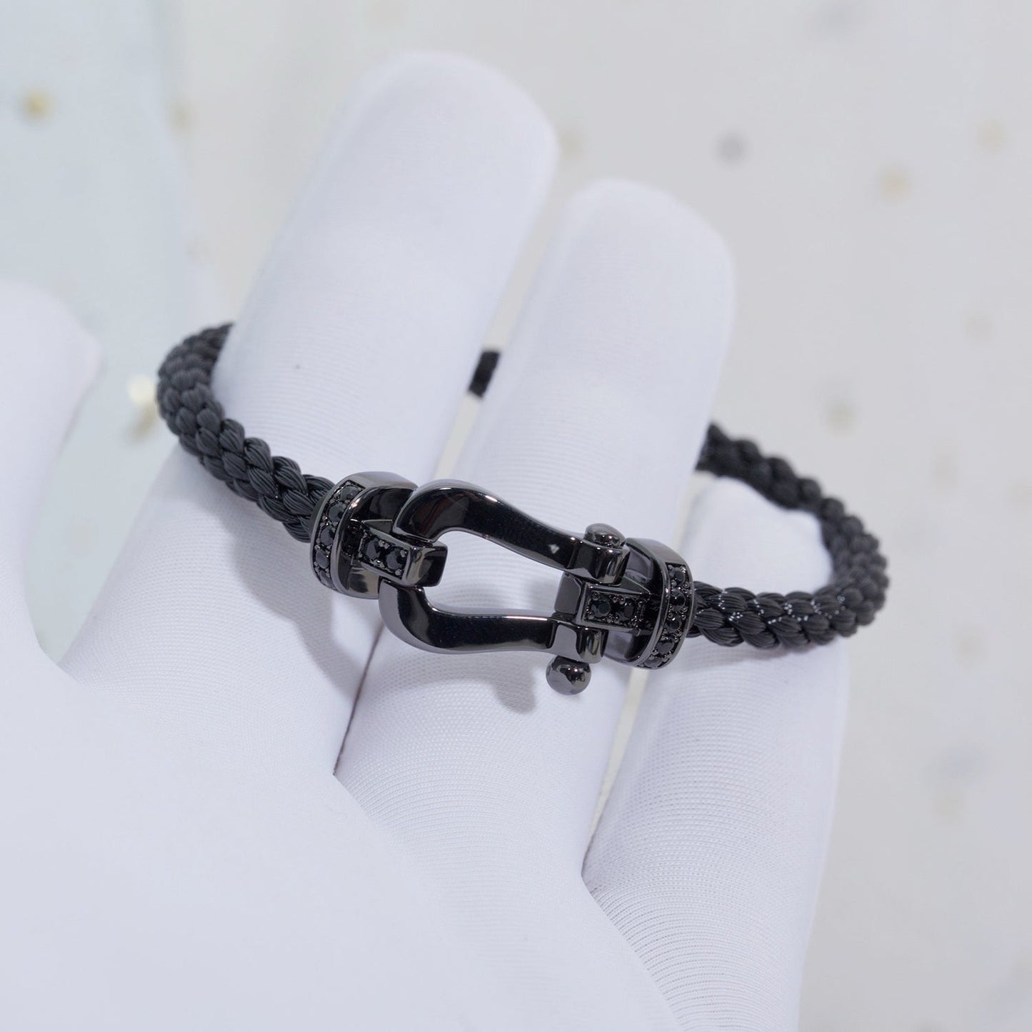 [Glow Muse]FORCE LARGE SERIES HORSESHOE BLACK SAMURAI BRACELET