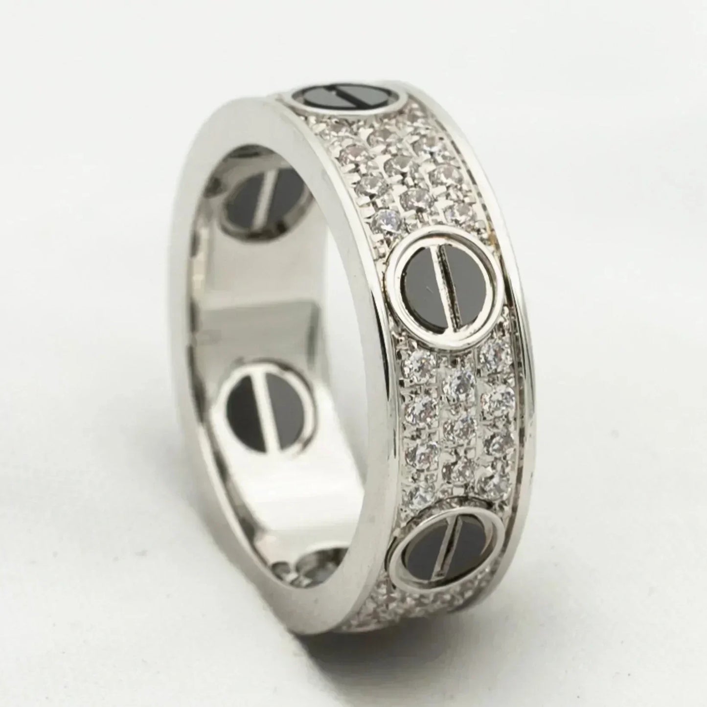 [Glow Muse]LOVE RING 5.5MM DIAMONDS PAVED CERAMIC