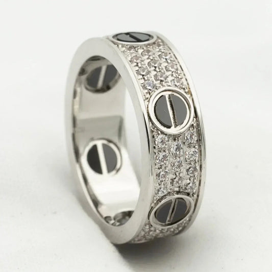 [Glow Muse]LOVE RING 5.5MM DIAMONDS PAVED CERAMIC