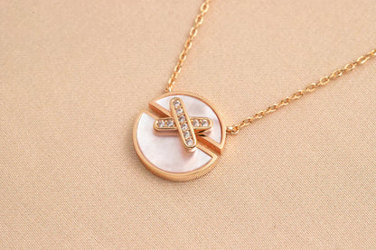 [Glow Muse]JEUX DE ROSE GOLD DIAMOND NECKLACE