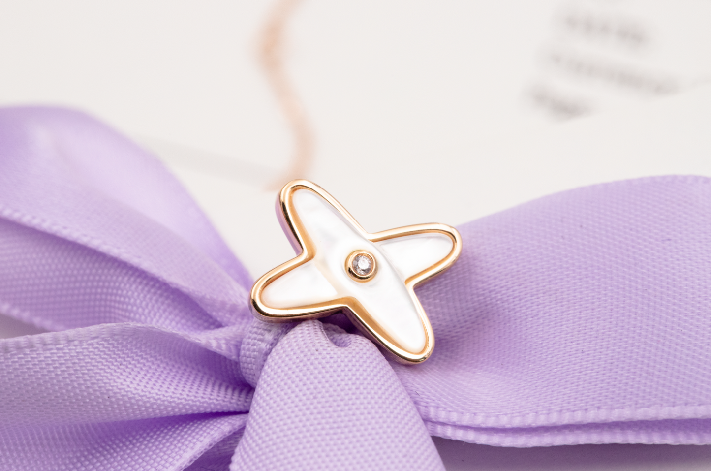 [Glow Muse]JEUX DE WHITE MOP ROSE GOLD DIAMOND EARRINGS